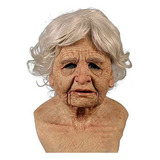 Máscara De Látex De Halloween Peruca Realista De Vovó 3d