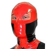 Máscara De Látex Masculina De Borracha Máscara De Festa Cor Contrastante ônix Com Zíper Máscara De Látex Vermelho E Preto XG