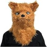 Máscara De Lobo De Boca Móvel Máscara De Lobo Máscara De Cabeça De Animal De Pelúcia Para Festa De Máscaras De Halloween Cosplay Divertida Amarelo Constructive23