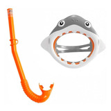 Máscara De Mergulho Com Snorkel Tubarão