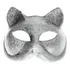 Máscara De Mulher Gato Meia Face C/ Glitter Plástico Adulto Cor Prata