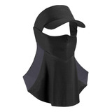 Máscara De Protetor Solar Para Golfe Cobertura Facial Preto