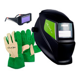 Máscara De Solda Escurecimento Automático Óculos Luva