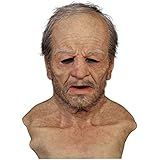 Máscara De Terror Para Homens Velhos De Halloween Máscara De Rosto Humano Realista Assustadora Máscara De Látex De Rugas Para Adultos Máscara De Homem Velho Adereços De Cosplay A