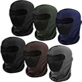 Máscara Facial Balaclava Com 6 Peças Máscara De Motocicleta à Prova De Vento Camuflagem Boné De Pesca Capa Para Proteção Solar E Poeira Preto Azul Marinho Cinza Escuro Café Verde M