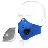 Máscara Facial Esportiva C Válvula E Filtro P Bike Running Cor Azul escuro