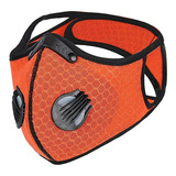 Máscara Facial Esportiva C Válvula E Filtro P Bike Running Cor Laranja