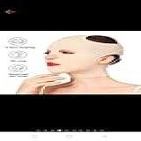 Máscara Facial Modeladora 3D- Bandagem De Emagrecimento Facial Com Suporte V-Line- 25cm- Bege