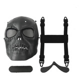 Mascara Full Face Caveira Black Skull Airsoft Paintball