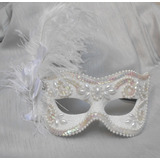 Mascara Julieta Branca Luxo Gala Festa