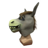 Máscara Látex Animal Burro Realista Desenho Animado Pelugem Cor Cinza