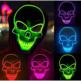 Mascara Led Caveira Cosplay Balada Festa Halloween Carnaval
