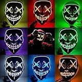 Máscara Led Cosplay Halloween Diferentes Fases Máscara Neon Branco 