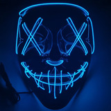 Mascara Led Neon Carnaval Cosplay Fantasia Adulto Terror Cor Azul