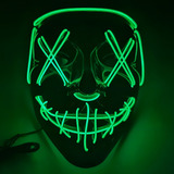 Mascara Led Neon Carnaval Cosplay Fantasia Adulto Terror Cor Verde