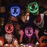 Mascara Led Neon Halloween Balada Rave Carnaval Fantasia Top