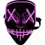 Mascara Led Neon Halloween Com Controle Balada Cosplay Rave