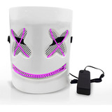 Máscara Marshmallow Led Neon Fantasia Halloween Cosplay Dj