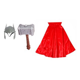 Mascara Martelo E Capa Thor Infantil Elmo Tamanho M Fantasia