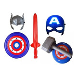 Máscara Martelo Escudo E Espada Do Capitão América E Thor