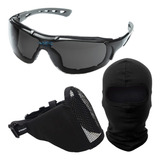 Mascara Meia Face Airsoft Balaclava Militar Oculos Ca