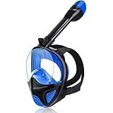Mascara Mergulho Snorkel Full Face Anti Fog E Anti Fog Anti Leak Adulto E Juventude Azul S M P M