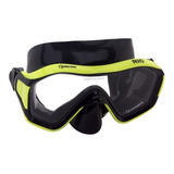 Máscara Óculos Rio Fun Dive   Mergulho  Snorkel  Apneia   Lente Única E Vidros Temperados Cor Preto amarelo