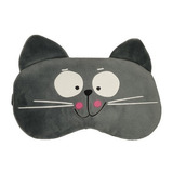 Máscara Para Descanso Com Bolsa Gel Gato Cinza