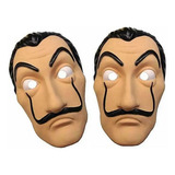 Máscara Plástica Salvador Dali La Casa De Papel   Kit Com 2 Cor Bege