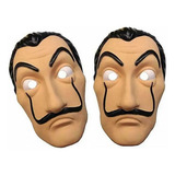 Máscara Plástica Salvador Dali La Casa De Papel Kit Com 2 Cor Bege