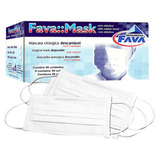 Máscara Proteção Confortável Tripla Descartável Fava