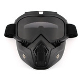Máscara Proteção Óculos Fumê Removível Para Poeira Motos Harley Cafe Racer