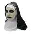 Máscara Terror Haloween A Freira Valak Latex Realista C/ Véu Cor Boca Fechada