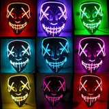 Máscara Terror Led Neon Halloween Cosplay Fantasia Festa Cor Verde