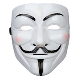 Máscara V De Vingança Anonymous Fantasia Cosplay Zangado Cor Branco Vinganca