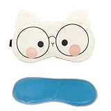 Máscaras De Dormir Relaxante Para Os Olhos Com Gel Térmico Para Compressa Fria E Quente Reduz Olheiras Gatinho Rosa Laço Cansaço Branco Óculos MSK 05
