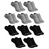 MASH Kit 10 Pares Meia Unissex Soquete Invisível Algodão 5 Cinzas 5 Pretas 39 44
