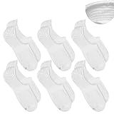 Mash Kit 6 Pares De Meia Sapatilha Algodão Super Invisível Silicone Interno Unissex Adulto 6 Branco 34 38
