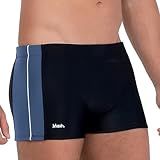 MASH Sunga Boxer Masculina Sunga Masculina Mash Sunga Box Verão Cordão Ajustável Natação Praia Piscina UV50 Adulto Preto 300 95 G