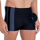 MASH Sunga Boxer Praia Com Bolso Zíper Uv 50- Dryfast- Preto- M
