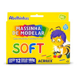 Massa Modelar Amido 180g 12 Cores Acrilex Soft Ref 7312 72
