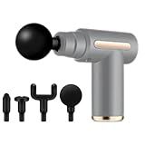 Massageador Elétrico Portátil Pistola Muscular Recarregável Profissional Massagem Miofascial Alívio Dores Relaxamento  Cinza 
