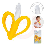 Massageador Gengiva Dedeira Banana Mordedor Escovinha Buba Cor Amarelo