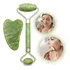 Massageador Pro Facial Pedra Jade Roller   Guasha Cor Verde musgo