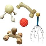 Massageadores De Madeira Para Corpo Pescoço Cabeça Ombro Braços Costas Pernas Kit Para Fisioterapia Bem Estar Relaxamento Muscular Alívio Dor Anti Stress 5 Peças Luiggi Presentes 