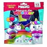 Massinha De Modelar Com 6 Moldes 1 Rolinho 12 Cores Tema Unicórnio 300g