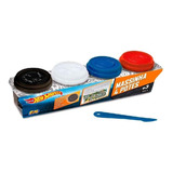 Massinha De Modelar Hot Wheels Com 4 Potes De 50g Fun 77286