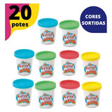 Massinha De Modelar kit 20 Potes Potinho 50g cores Sortidas