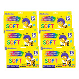 Massinha De Modelar Soft 15 Cores kit 6 Caixas Acrilex Full