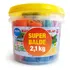 Massinha Modelar Balde 2 1kg C  36 Unid  Soft Macia 12 Cores